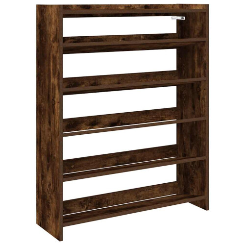 (smoked oak, 100 cm/ 80 cm) vidaXL Shoe Rack Shoe Cabinet Shoe Storage Shelf Hall Cupboard Engineered Wood