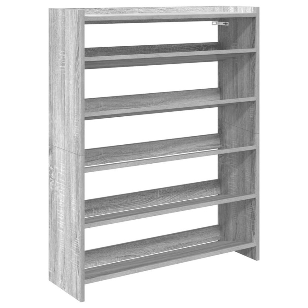 Vidaxl (Grey Sonoma, 100 Cm/ 80 Cm) Shoe Rack Shoe Cabinet Shoe Storage Shelf Hall Cupboard Engineered Wood