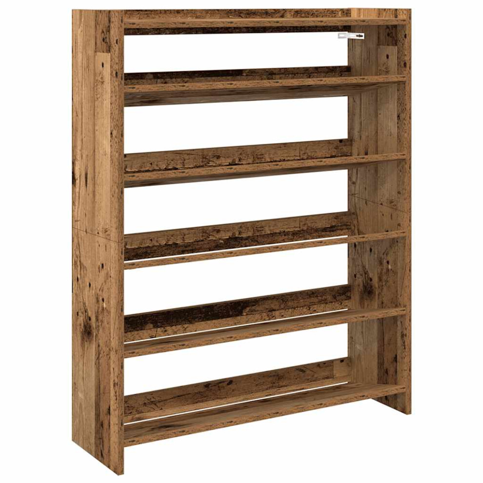 Vidaxl (Old Wood, 100 Cm/ 80 Cm) Shoe Rack Shoe Cabinet Shoe Storage Shelf Hall Cupboard Engineered Wood