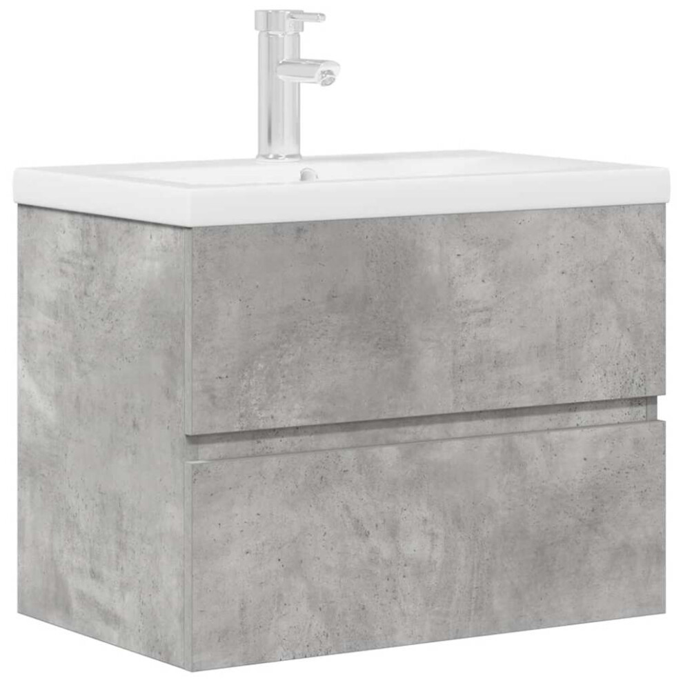 (60 x 38.5 x 45 cm) vidaXL 2 Piece Bathroom Furniture Set Concrete Grey Engineered Wood