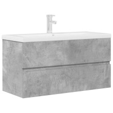 (90 x 38.5 x 45 cm) vidaXL 2 Piece Bathroom Furniture Set Concrete Grey Engineered Wood