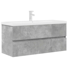 (100 x 38.5 x 45 cm) vidaXL 2 Piece Bathroom Furniture Set Concrete Grey Engineered Wood