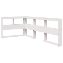 (white, 98.5 x 218.5 x 80 cm) vidaXL Bookcase Headboard Bedroom Back Headboard L-Shaped Solid Wood Pine