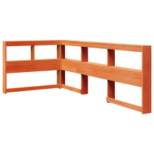 (wax brown, 98.5 x 218.5 x 80 cm) vidaXL Bookcase Headboard Bedroom Back Headboard L-Shaped Solid Wood Pine