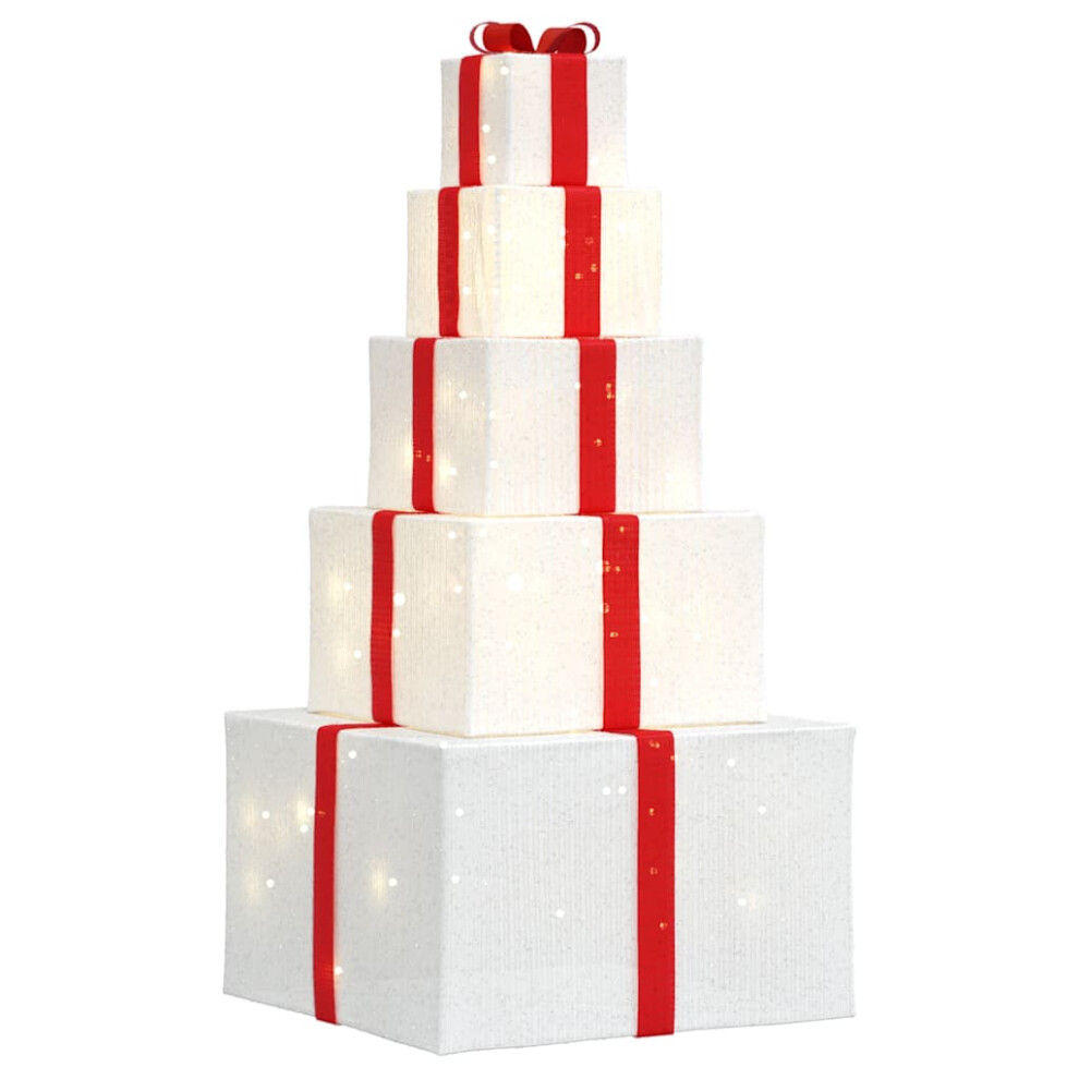 Vidaxl (White And Red) Christmas Decoration Gift Box Xmas Ornament Box Xmas Light 250 Leds