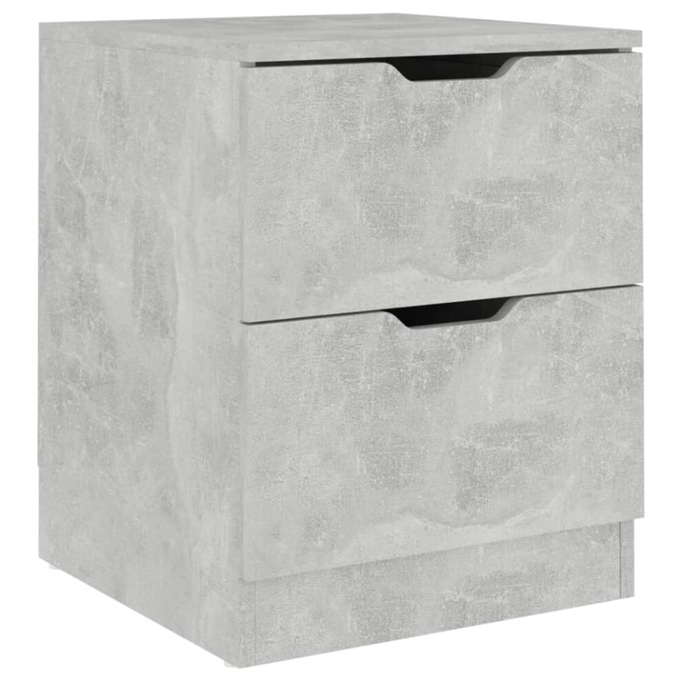 Vidaxl Bedside Cabinet Concrete Grey Engineered Wood Nightstand Cabinet Table