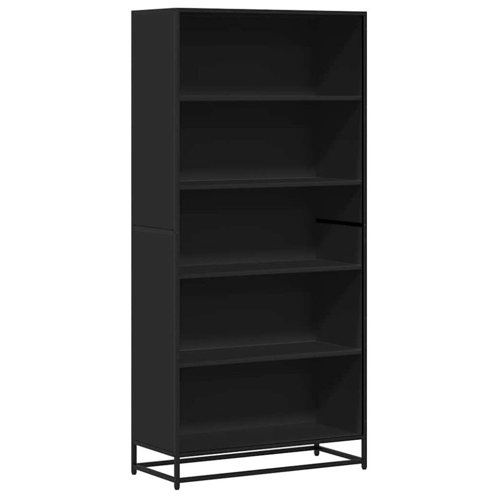 vidaXL Bookcase Bookshelf Book Rack Storage Cabinet Black Engineered Wood