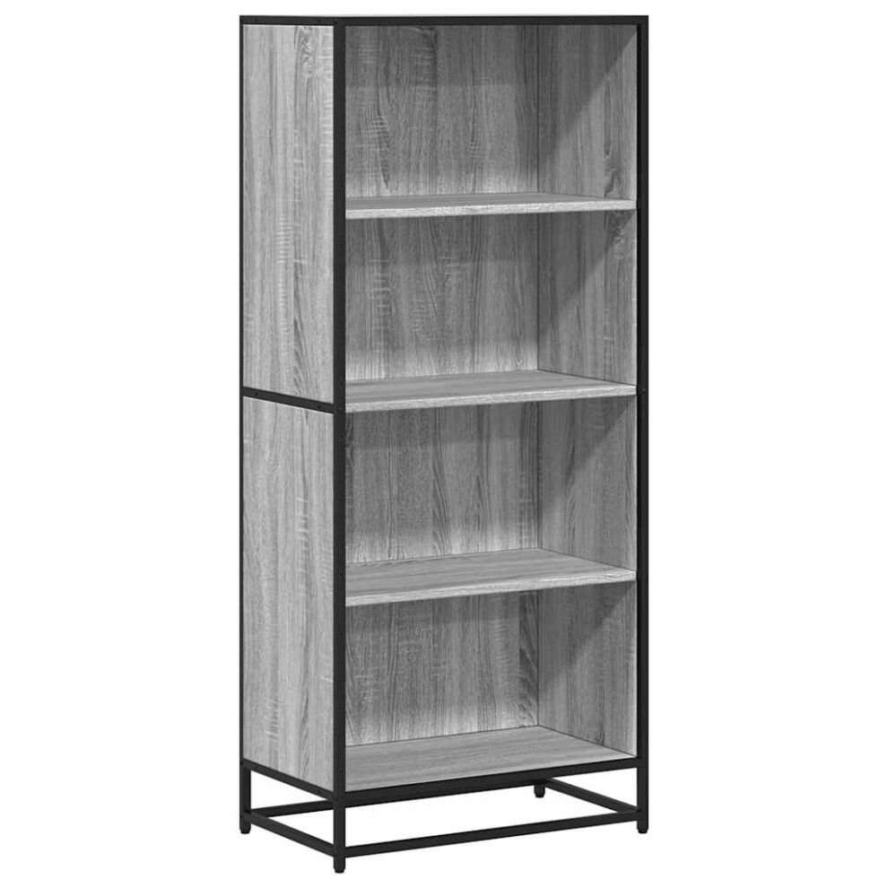 vidaXL Bookcase Bookshelf Rack Storage Cabinet Grey Sonoma Engineered Wood