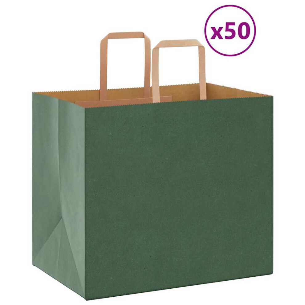 (green, 32 x 22 x 28 cm) vidaXL Paper Bags 50 pcs with Handles White 54x15x49 cm Paper Grocery Bag