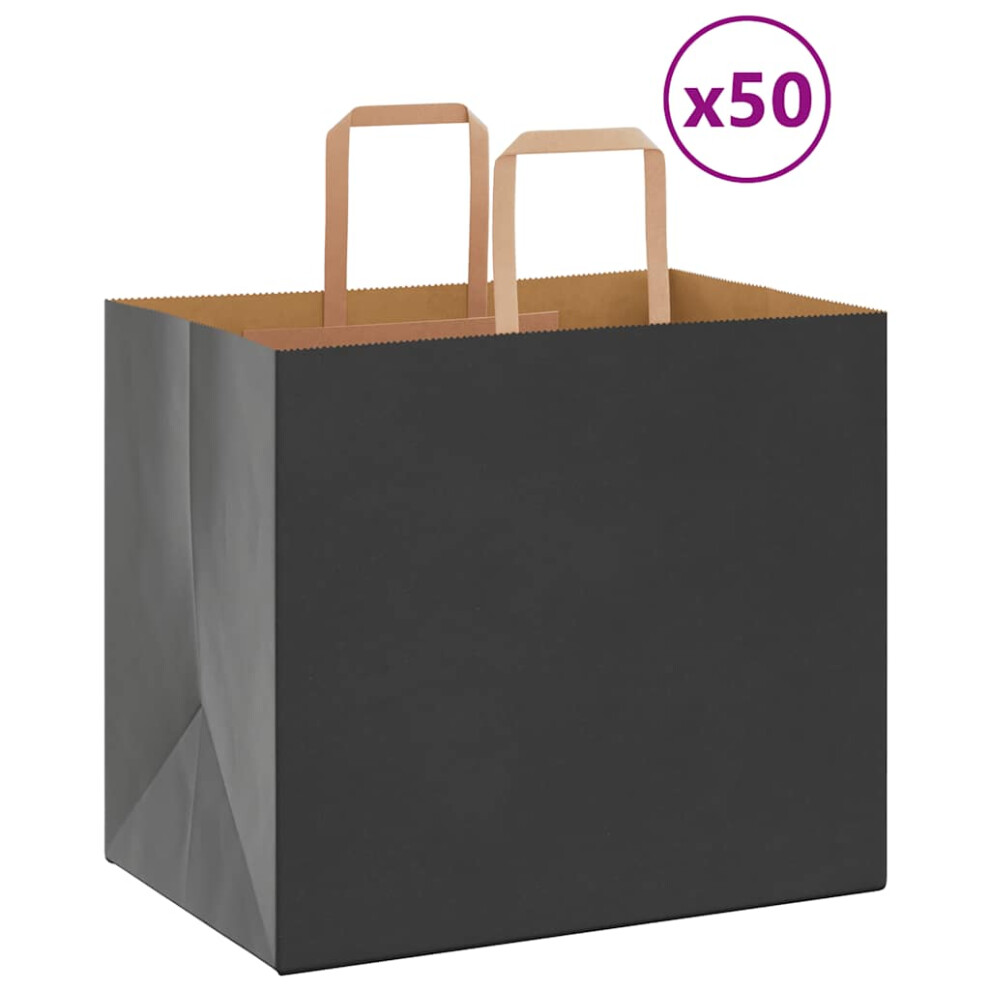 (black, 32 x 22 x 28 cm) vidaXL Paper Bags 50 pcs with Handles White 54x15x49 cm Paper Grocery Bag