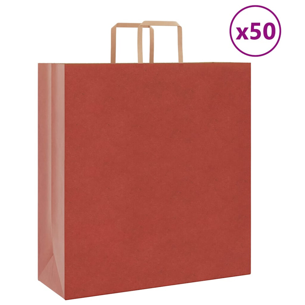 (red, 45 x 17 x 48 cm) vidaXL Paper Bags 50 pcs with Handles White 54x15x49 cm Paper Grocery Bag