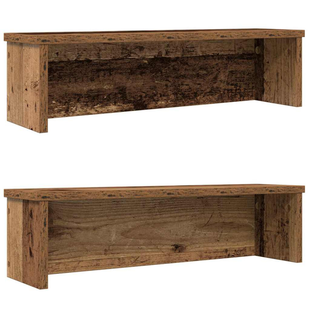 Vidaxl (Old Wood, 60 X 15 X 16 Cm/ 2 Pcs) Kitchen Racks Stackable Storage Shelf Counter Shelf Cabinet Organizer