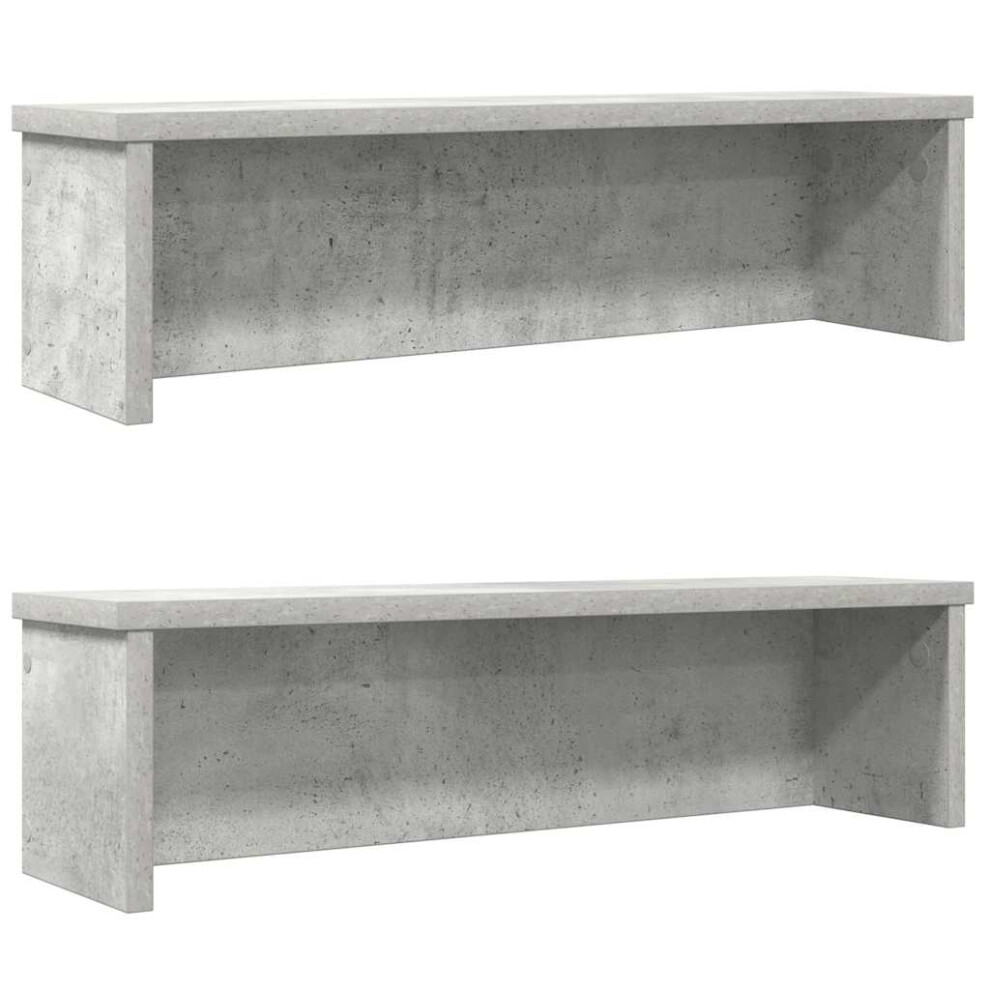Vidaxl (Concrete Grey, 50 X 15 X 16 Cm/ 2 Pcs) Kitchen Racks Stackable Storage Shelf Counter Shelf Cabinet Organizer