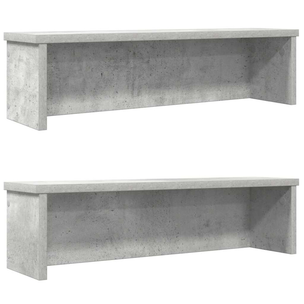 Vidaxl (Concrete Grey, 60 X 15 X 16 Cm/ 2 Pcs) Kitchen Racks Stackable Storage Shelf Counter Shelf Cabinet Organizer