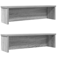 (grey sonoma, 60 x 15 x 16 cm/ 2 pcs) vidaXL Kitchen Racks Stackable Storage Shelf Counter Shelf Cabinet Organizer