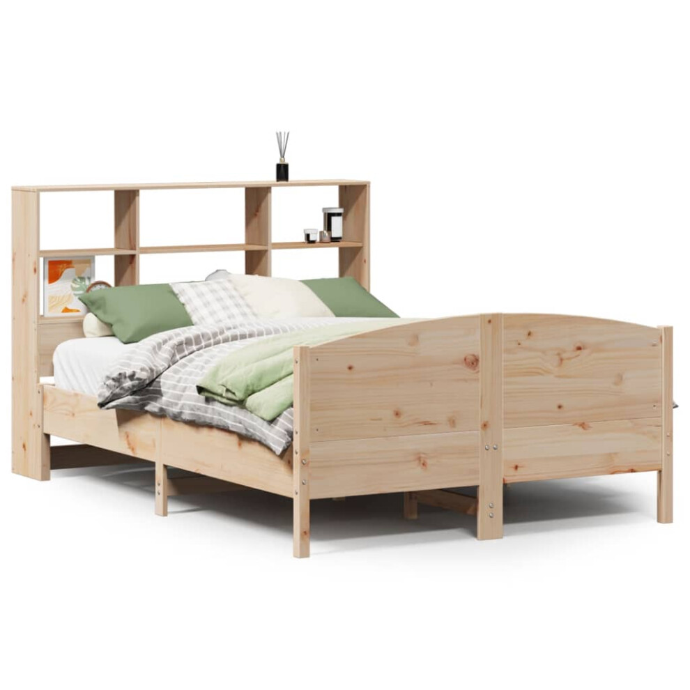 vidaXL Bookcase Bed Without Mattress Home Bed Base 120x200cm Solid Wood Pine