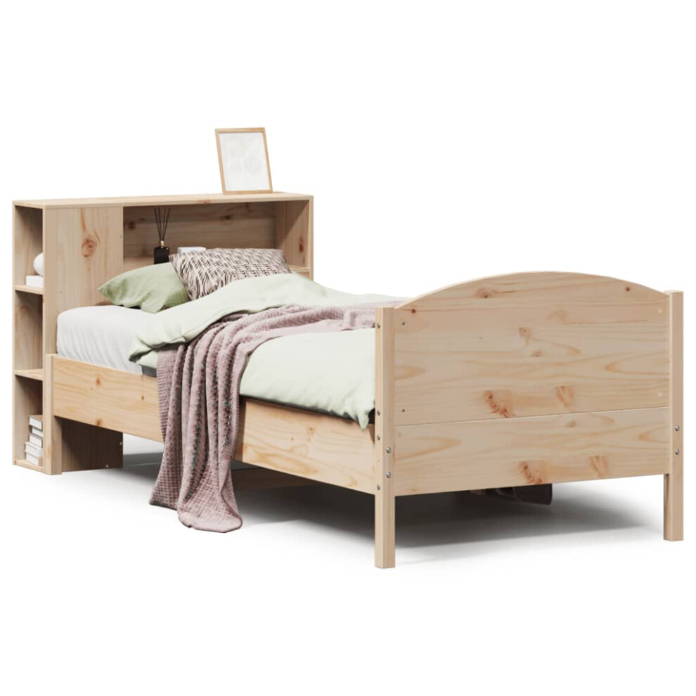 vidaXL Bookcase Bed without Mattress Home Bed Base 100x200cm Solid Wood Pine