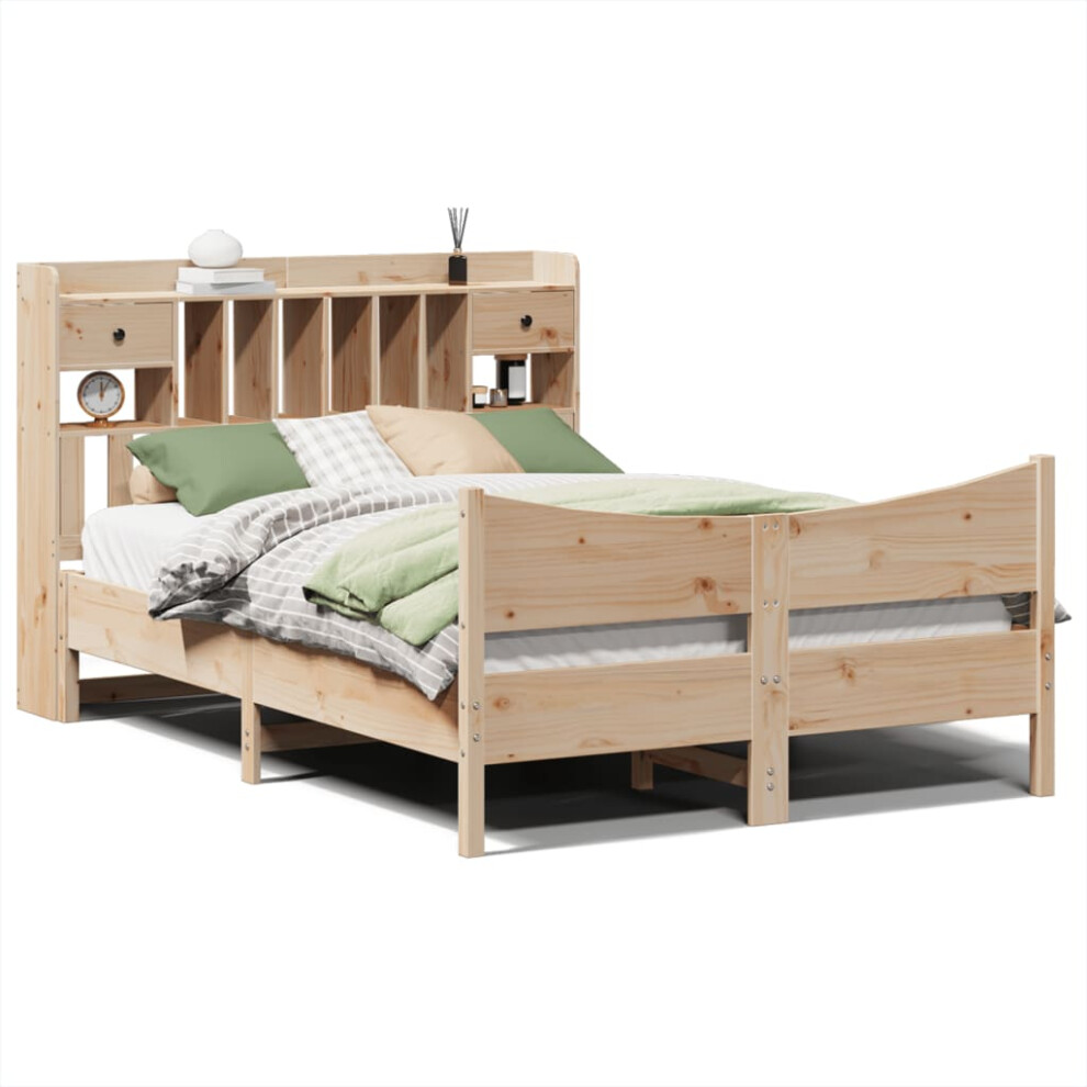 vidaXL Bed Frame without Mattress Bed Base Bedstead 160x200 cm Solid Wood Pine