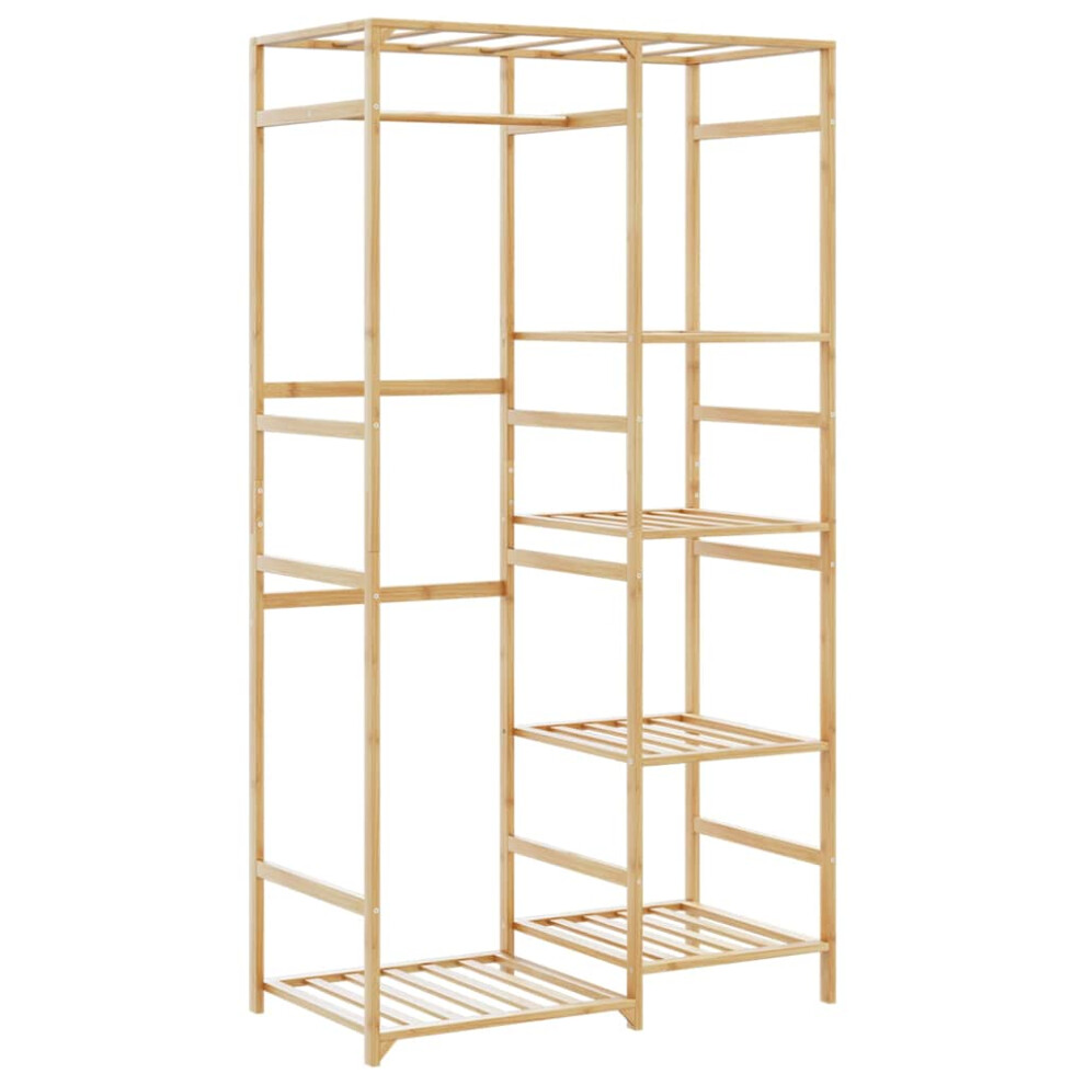Vidaxl Clothes Rack With Shelves 100X50x184.5 Cm Bamboo Coat Rack