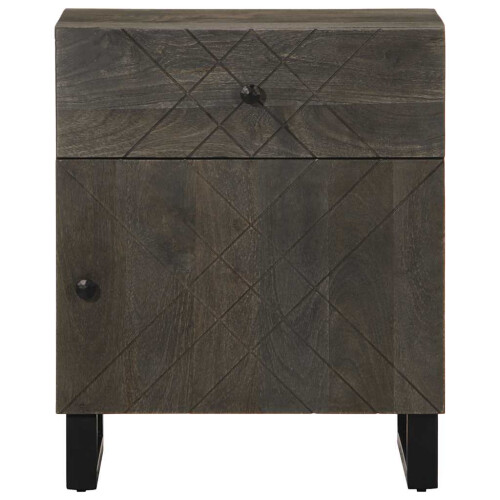 VidaXL vidaXL Bedside Cabinet Black 50x33x60 cm Solid Wood Mango bedside table 2