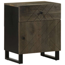 vidaXL Bedside Cabinet Black 50x33x60 cm Solid Wood Mango bedside table