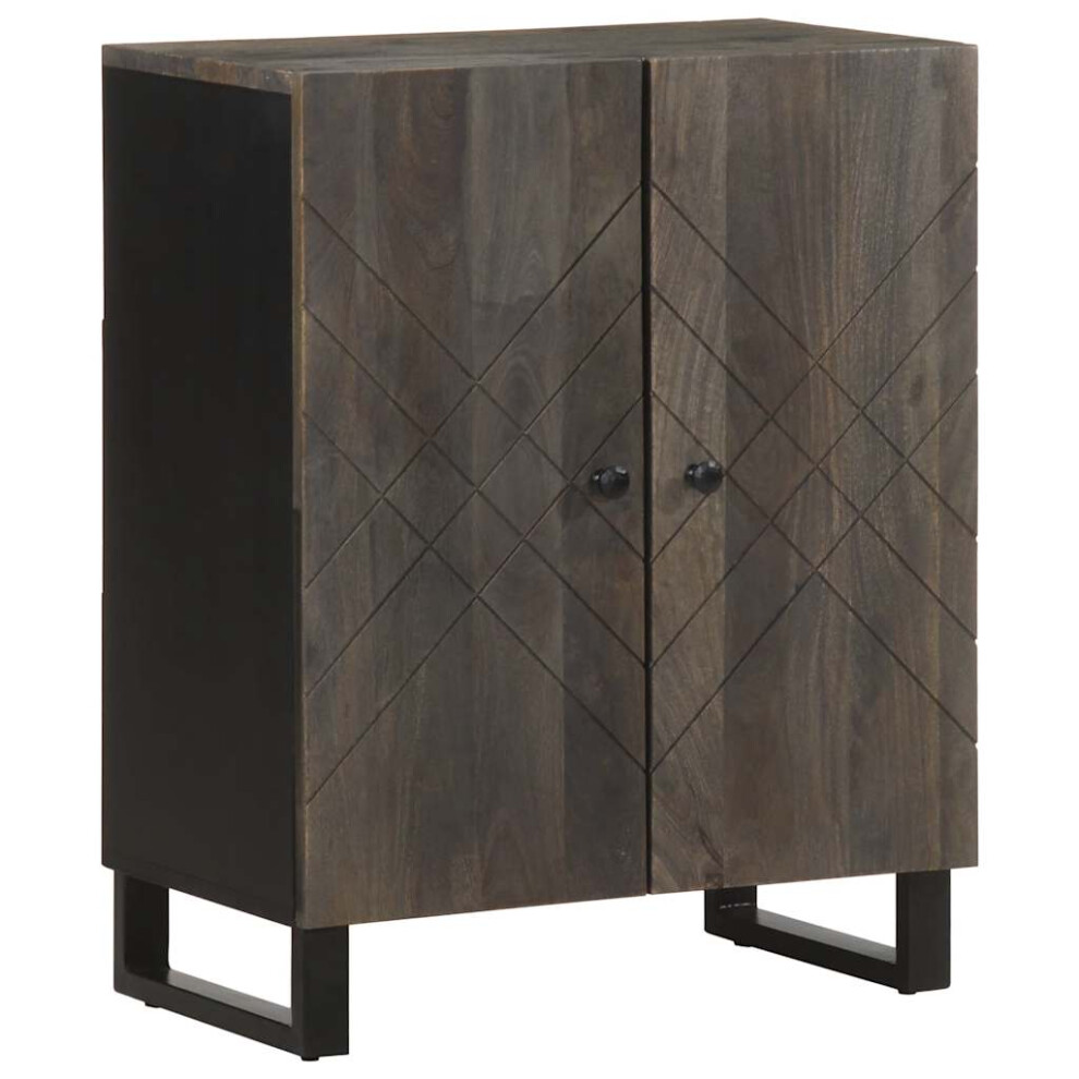 vidaXL Sideboard Black 60x33x75 Cm Solid Wood Mango Storage Cabinet