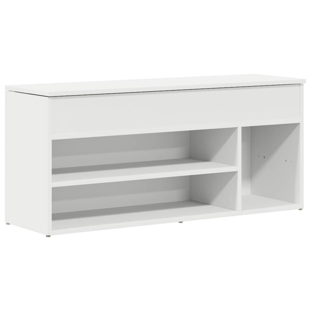 (white) vidaXL Shoe Bench White 102x30.5x45 cm Engineered Wood bench