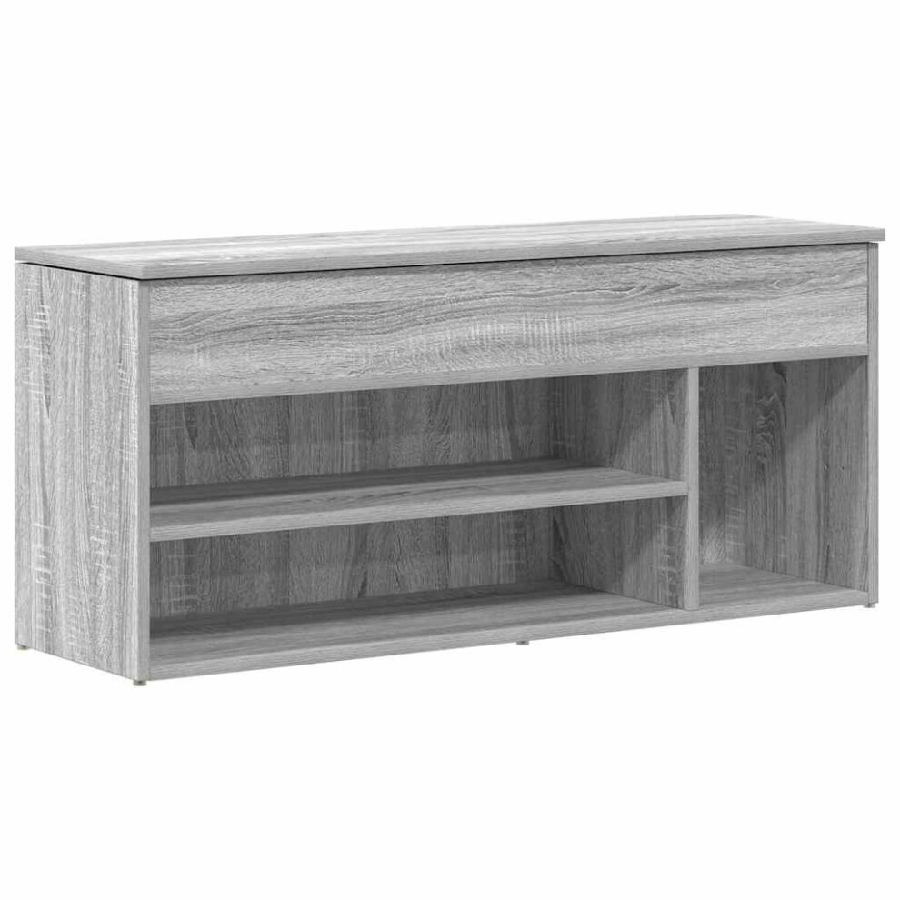 (grey sonoma) vidaXL Shoe Bench White 102x30.5x45 Cm Engineered Wood Bench