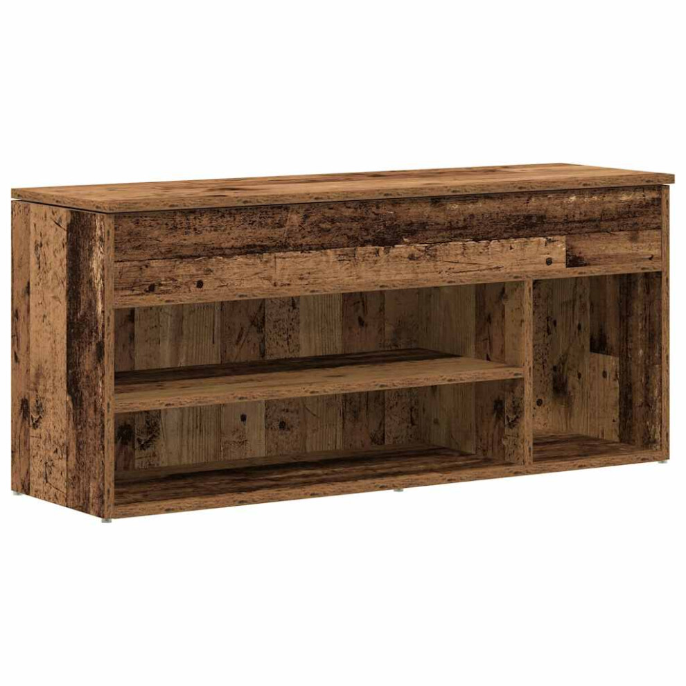 Vidaxl (Old Wood) Shoe Bench 102X30.5x45 Cm Engineered Wood Bench White