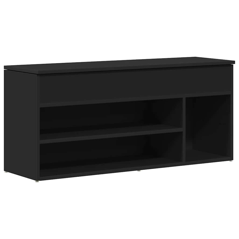 Vidaxl (Black) Shoe Bench White 102X30.5x45 Cm Engineered Wood Bench