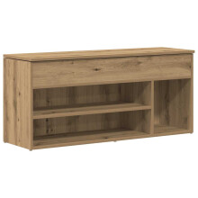 (artisian oak) vidaXL Shoe Bench White 102x30.5x45 cm Engineered Wood bench