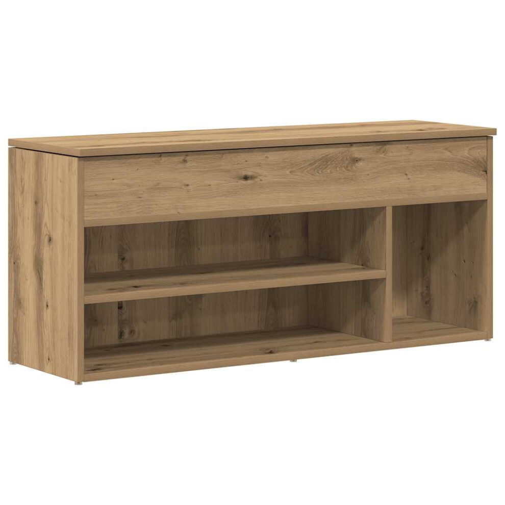 Vidaxl (Artisian Oak) Shoe Bench 102X30.5x45 Cm Engineered Wood Bench White