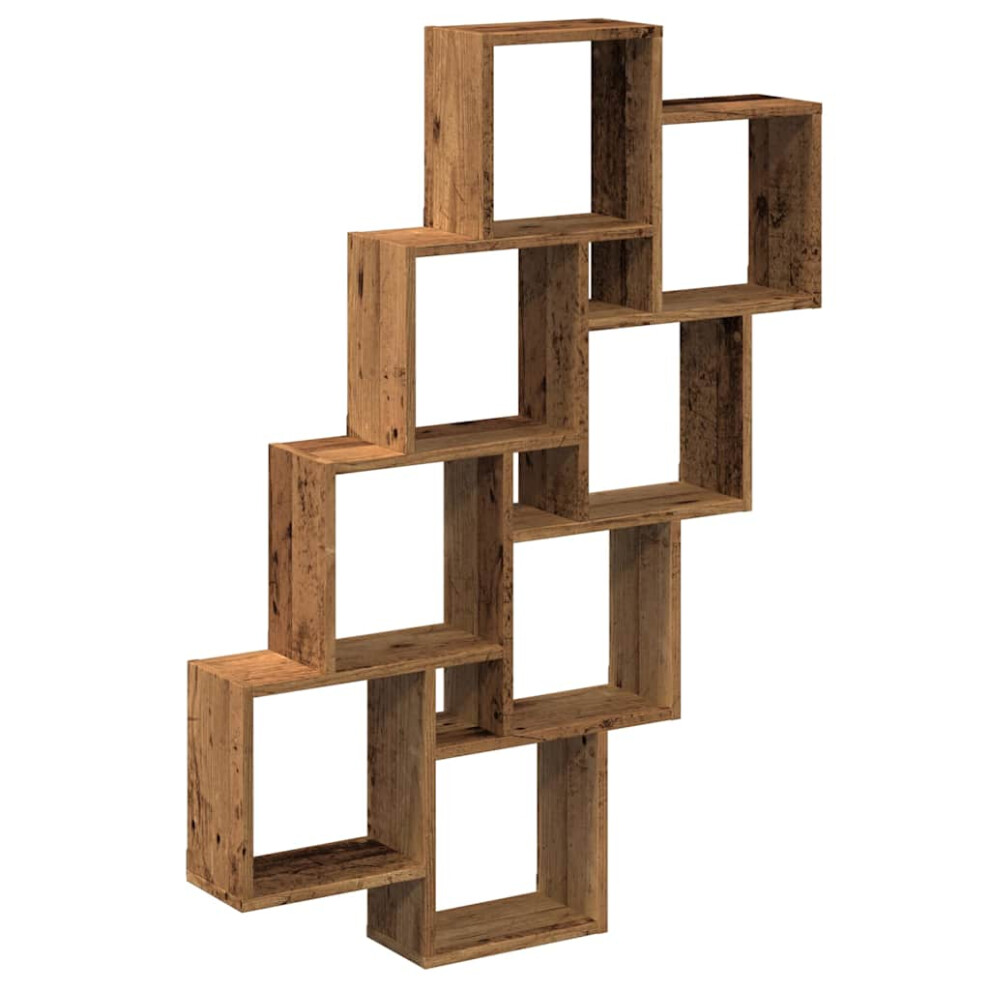 vidaXL Wall Cube Shelf Wall Storage Floating Shelf Old Wood Engineered Wood