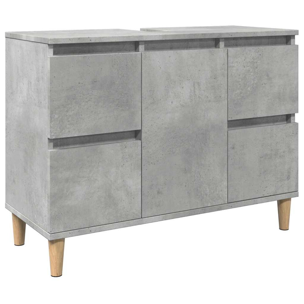 Vidaxl Sink Cabinet Concrete 80X33x60 Cm Engineered Wood Grey