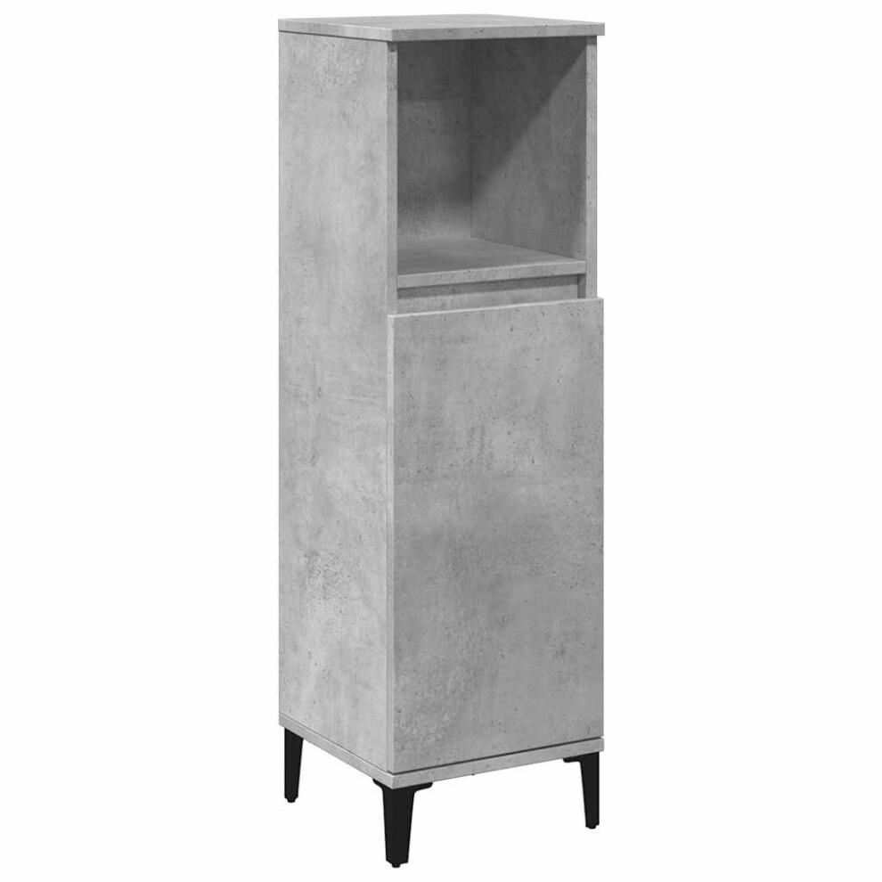 vidaXL Bathroom Cabinet Concrete Grey 30x30x100 cm Engineered Wood