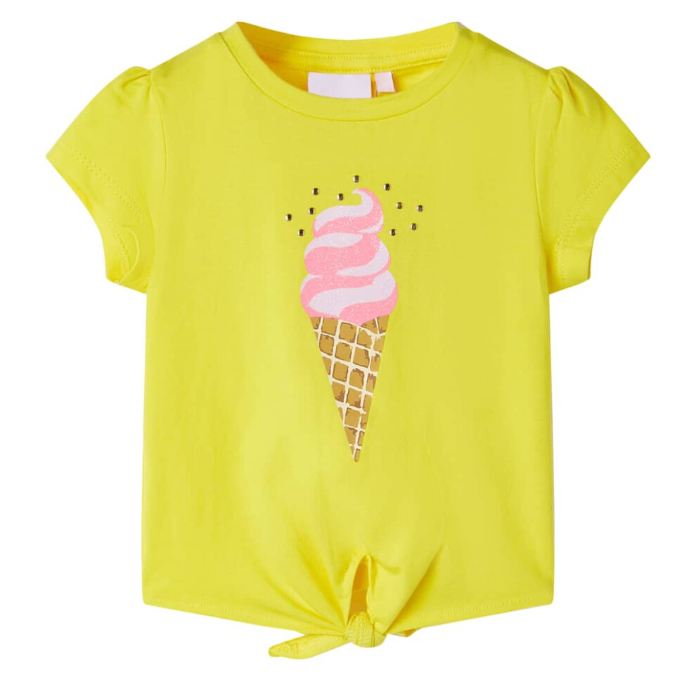 Vidaxl Kids' T-Shirt Short Sleeves Children's Shirt Tee Kids' Top Clothes 116 Yellow