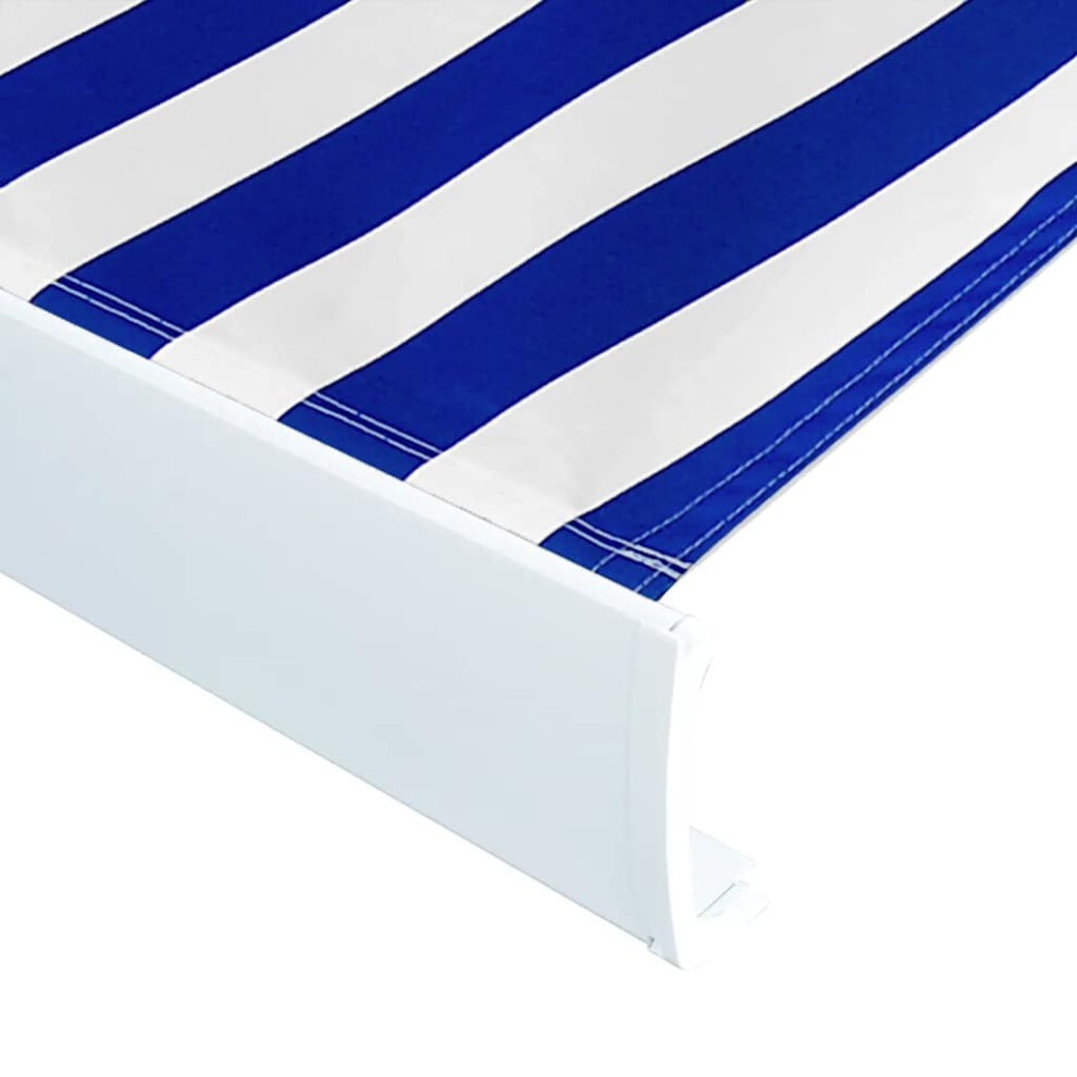 vidaXL Awning Top Sunshade Canvas Blue & White 350x250 cm sun shade