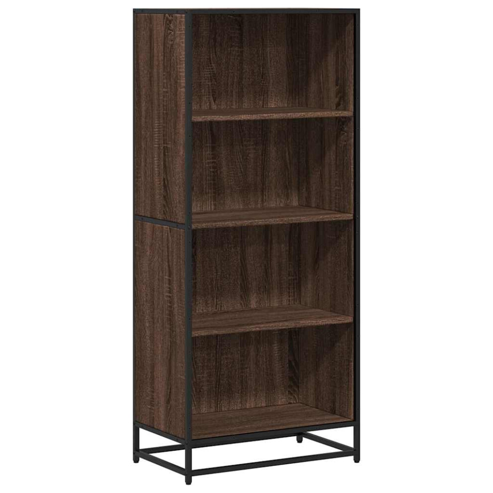 vidaXL Bookcase Bookshelf Book Rack Storage Cabinet Brown Oak Engineered Wood