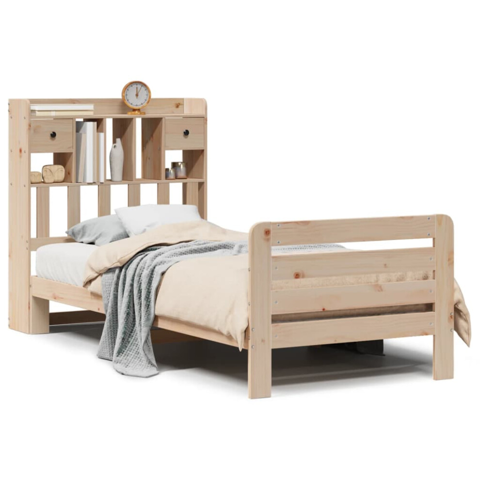 Vidaxl Bookcase Bed Without Mattress Bed 90X190 Cm Single Solid Wood Pine