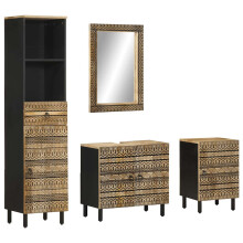 vidaXL 4 Piece Bathroom Furniture Set Solid Wood Mango bathroom cabinet