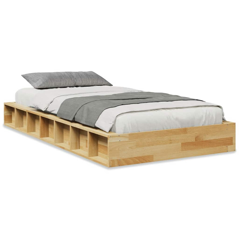 Vidaxl Bed Frame Without Mattress 90X190 Cm Solid Wood Oak Bedroom Furniture