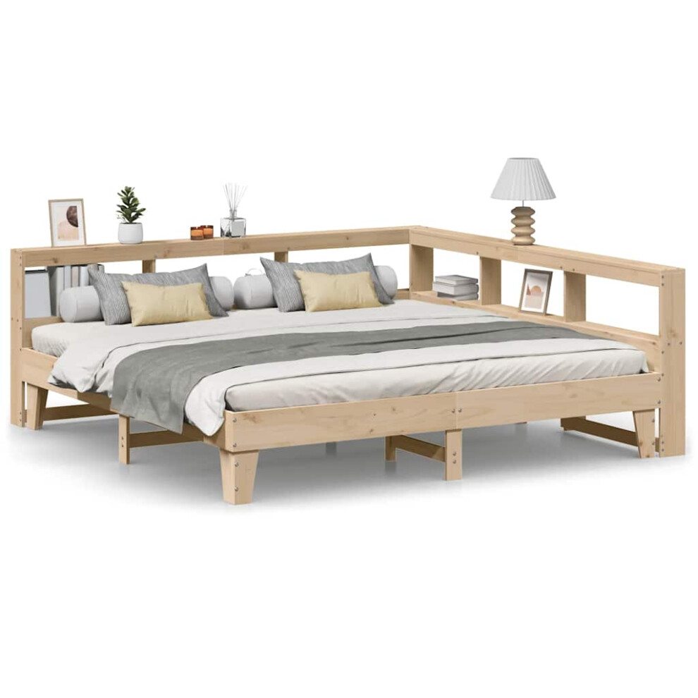 vidaXL Bookcase Bed without Mattress 180x200cm Solid Wood Pine bed