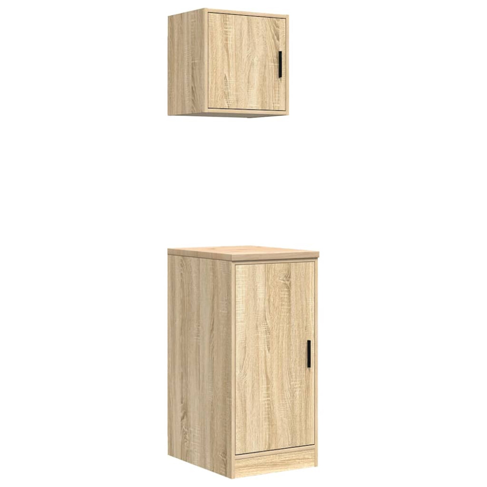 vidaXL Garage Cabinets 2 pcs Sonoma Oak Engineered Wood cabinet tool cabinet