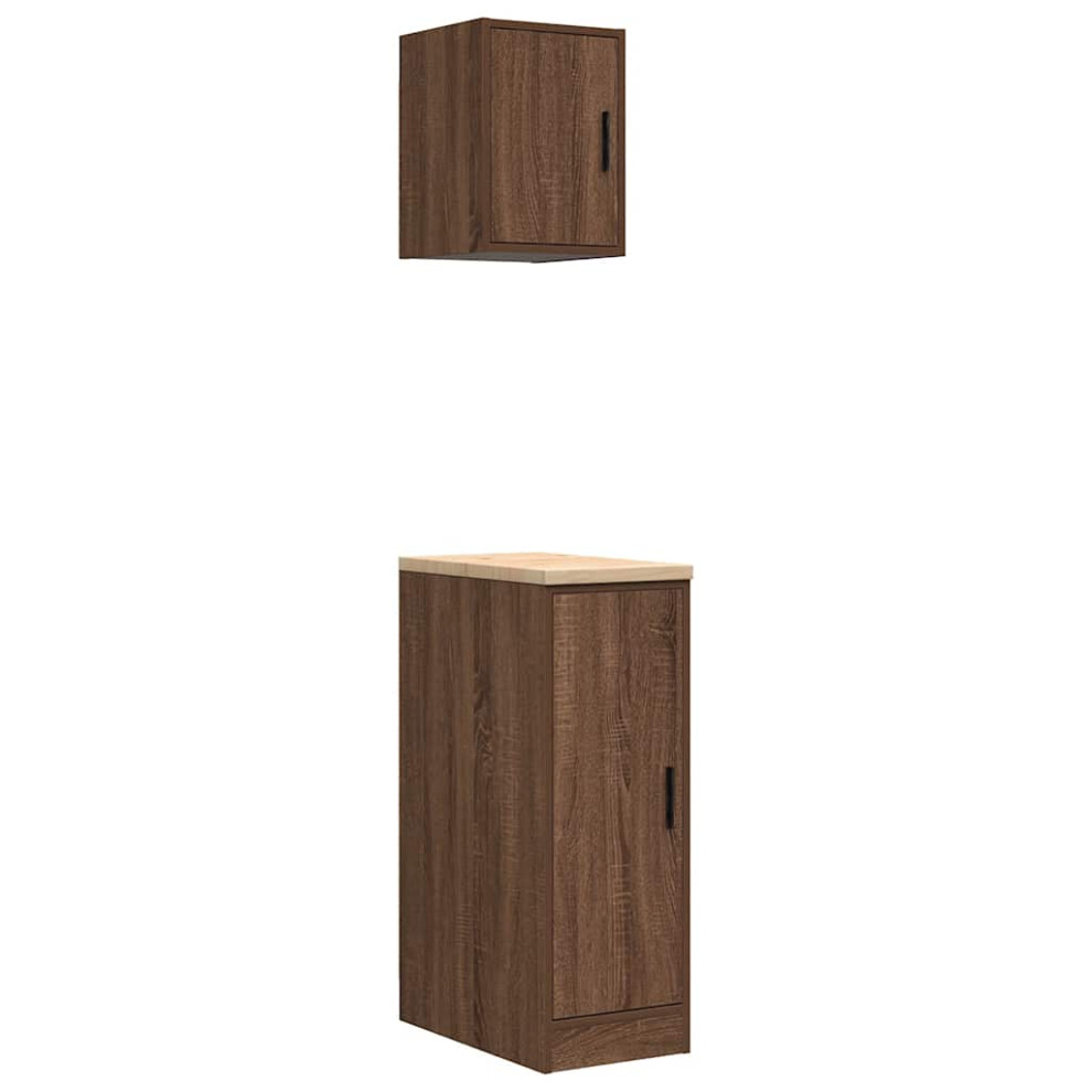 vidaXL Garage Cabinets 2 pcs Brown Oak Engineered Wood cabinet tool cabinet