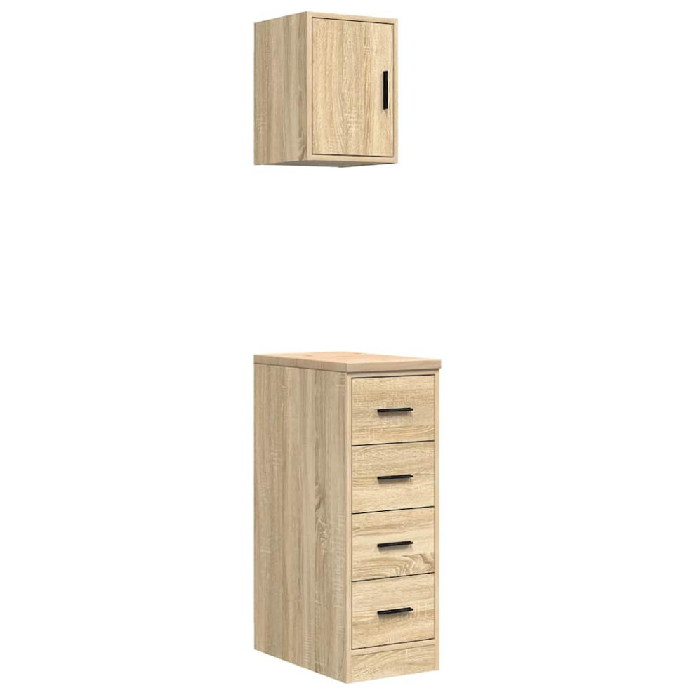 Vidaxl Garage Cabinets 2 Pcs Sonoma Oak Engineered Wood Cabinet Tool Cabinet
