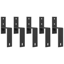 vidaXL Barn Door Bypass Brackets 5 pcs for Flat Rails Carbon Steel