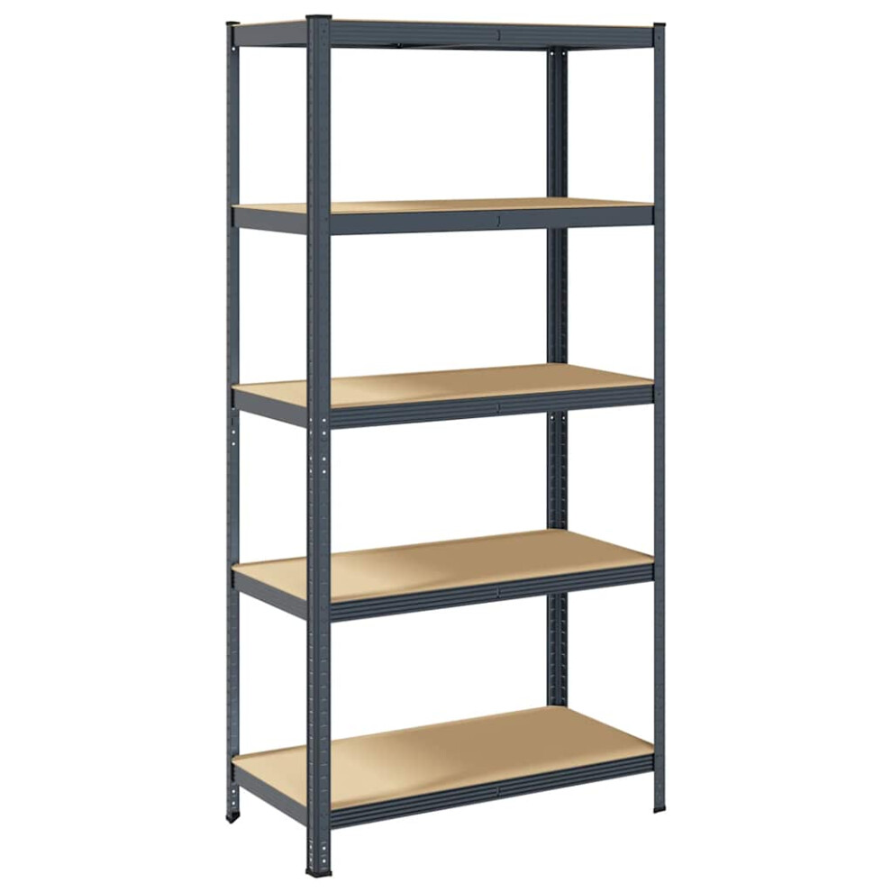 vidaXL 5-Layer Storage Shelf Anthracite Steel&Engineered Wood garage shelving