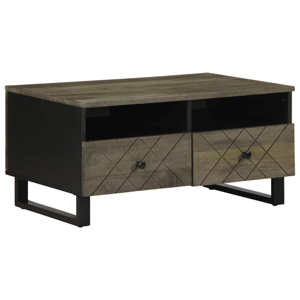 vidaXL Coffee Table Black 80x54x40 cm Solid Wood Mango side table