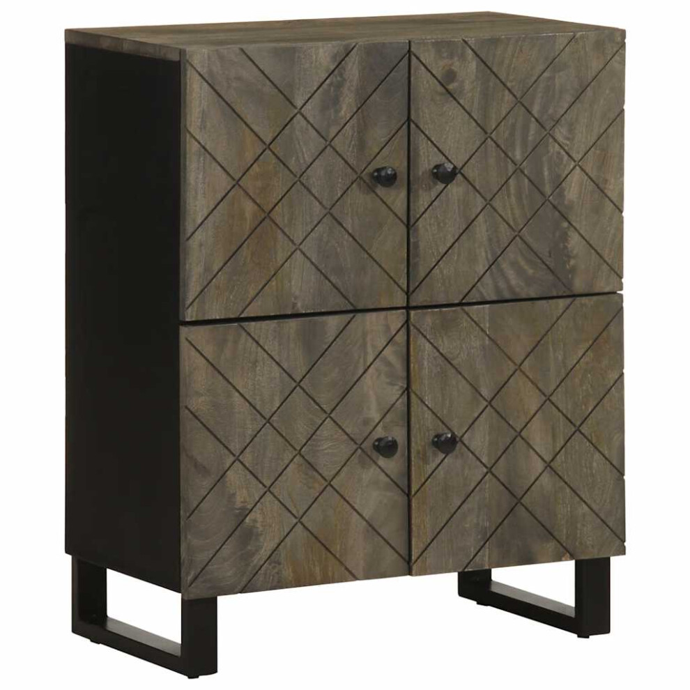 vidaXL Sideboard Black 60x33x75 cm Solid Wood Mango storage cabinet