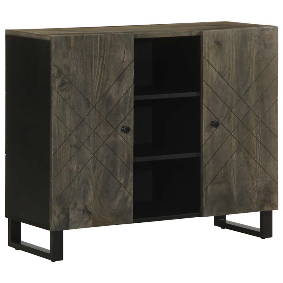 vidaXL Sideboard Black 90x33x75 cm Solid Wood Mango storage cabinet